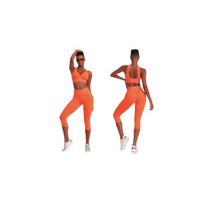 Cajubrasil High Waist Workout Leggings in Tangerine. Size M
